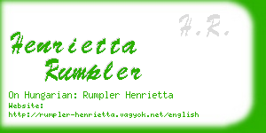 henrietta rumpler business card